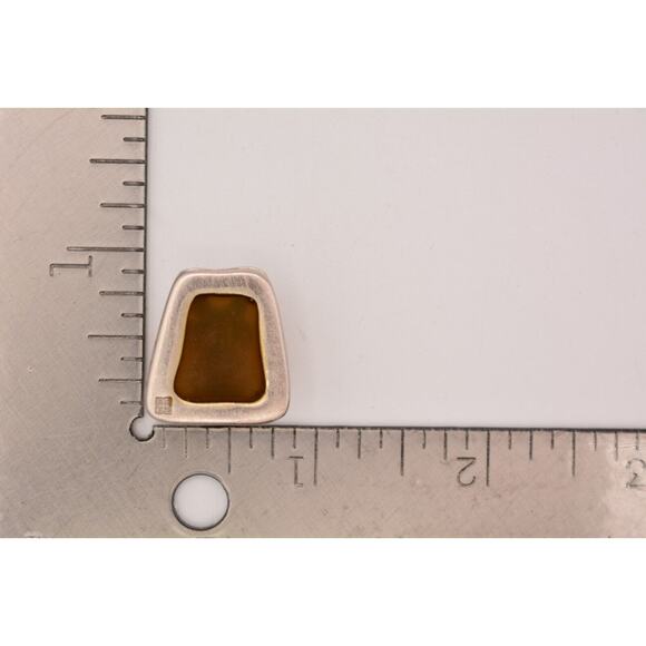 Givenchy Vintage Logo Clip On Earrings Gripoix Poured Glass Pewter Signed BinH - Picture 12 of 12